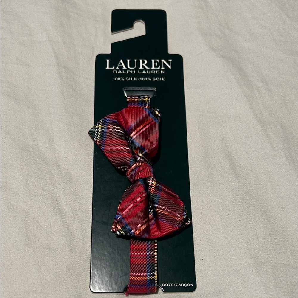 Lauren Ralph Lauren Multicolor Plaid Silk Bow Tie